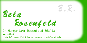 bela rosenfeld business card
